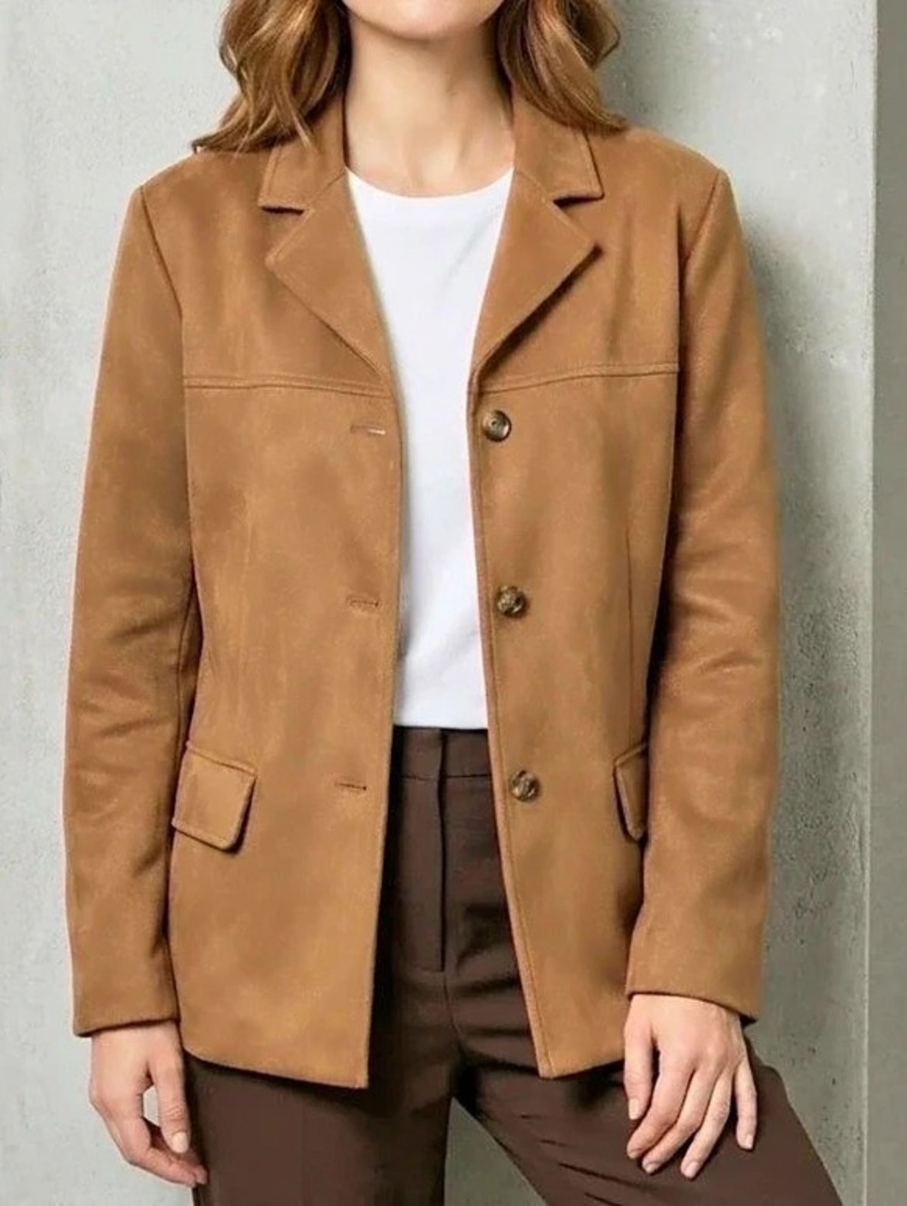 H&M faux Suede blazer with buttons